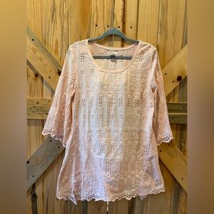 Sundance Light Pink Eyelet Tunic